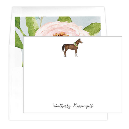 Horse with Rose Wreath Flat Note Cards
